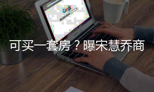 曝宋万一套一篇约3价格高 慧乔可买商业房发文