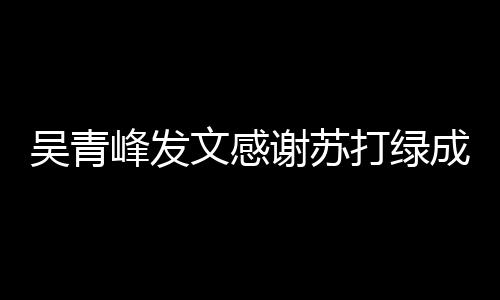 吴青文感我们 团挺着打绿谢苏成员长阿峰发福