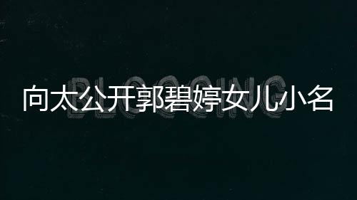 儿小婷女名 买豪宅奖公开郭碧向太媳妇亲证励儿