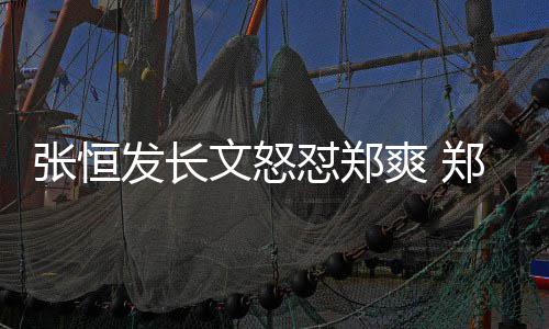 文怒应张恒郑爽致敬张恒怼郑的热爽 搜发长方回