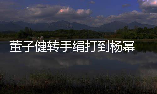杨幂健转董子打到道歉对不起 录手绢视频