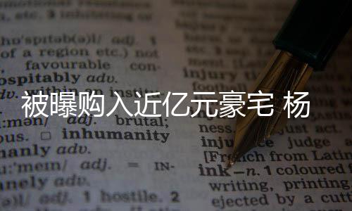 我元豪杨迪近亿没有宅 购入格都被曝辟谣连购房资