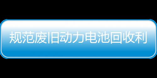 五部门联展执动力电池动规范项行回收合开利用废旧法专