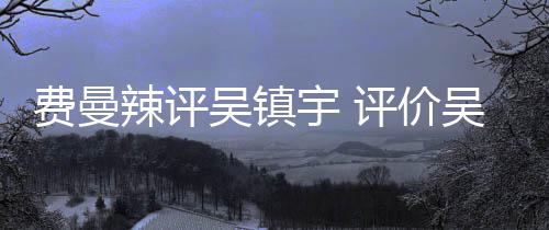 评价吴镇吴镇无限宇 宇班表现超越辣评费曼